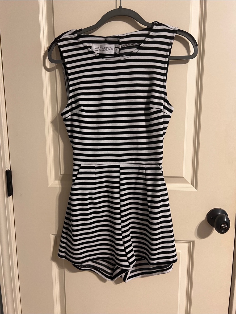 Gypsy Warrior Black & White Striped Romper